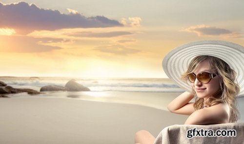 Beautiful Woman on Beach 25xJPG