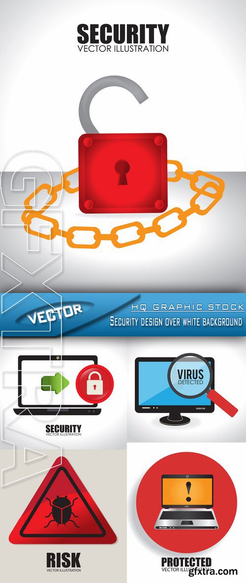 Stock Vector - Security design over white background