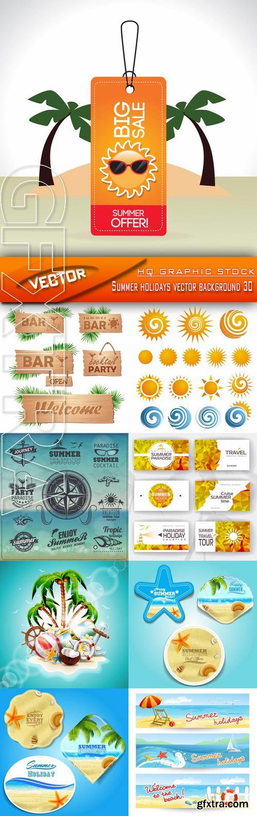 Stock Vector - Summer holidays vector background 30