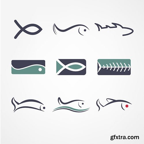 Fish Logos 2, 25xEPS