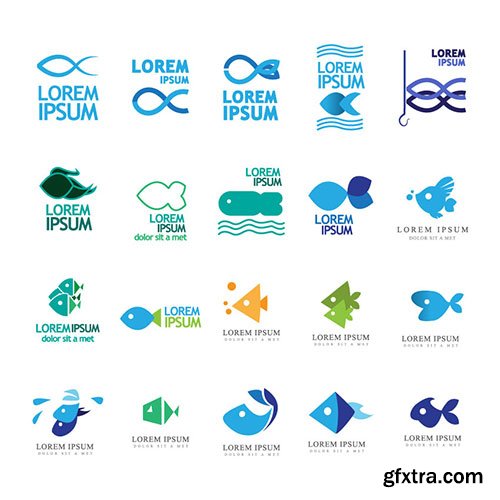 Fish Logos 2, 25xEPS