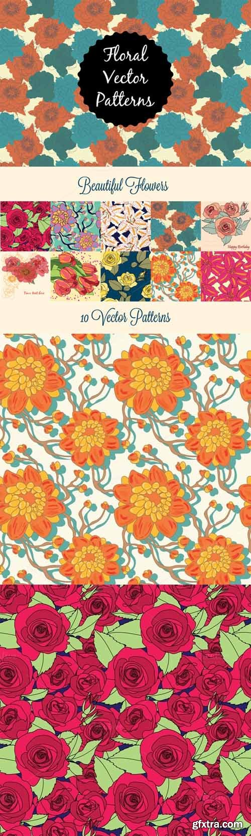 Beautiful Flower Vector Patterns