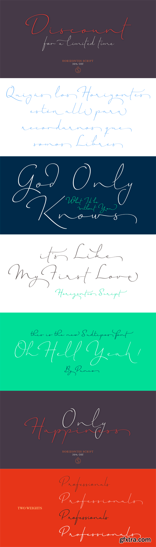 Horizontes Script Font Family - 2 Fonts for $59