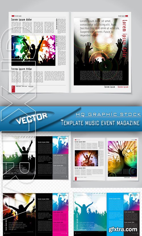 Stock Vector - Template music event magazine