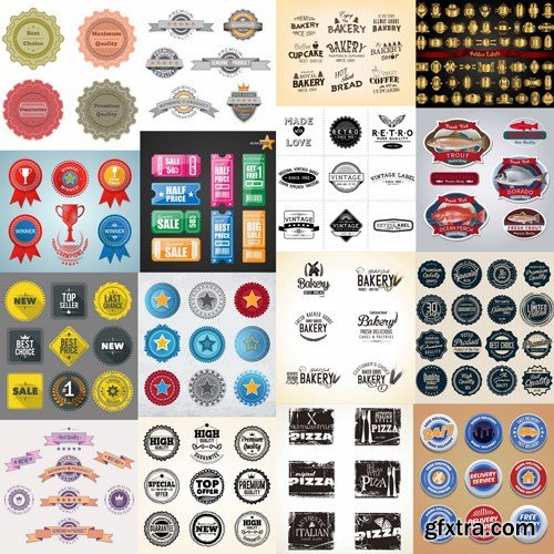 Different Labels &amp; Stickers #7 - 25 Vector