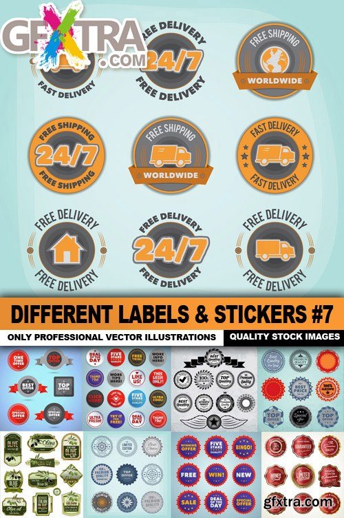 Different Labels &amp; Stickers #7 - 25 Vector