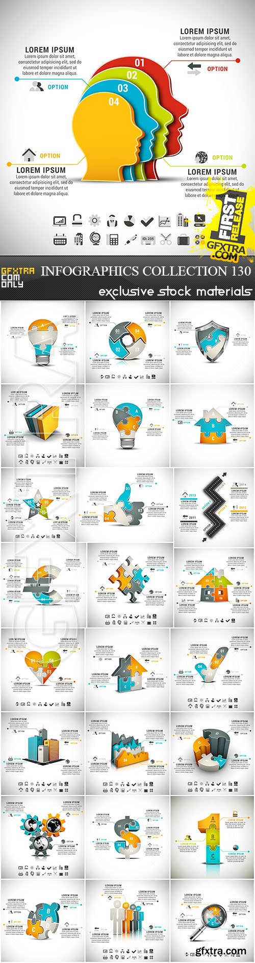 Collection of infographics vol.130, 25xEPS