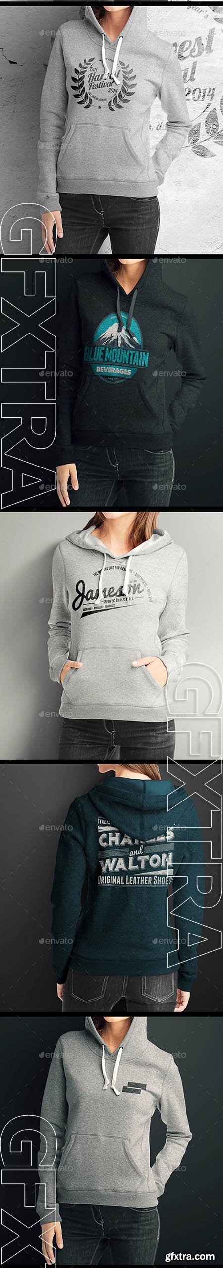 Women Hoodie Mock up - GraphicRiver 8954428