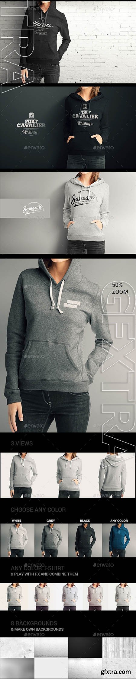 Women Hoodie Mock up - GraphicRiver 8954428