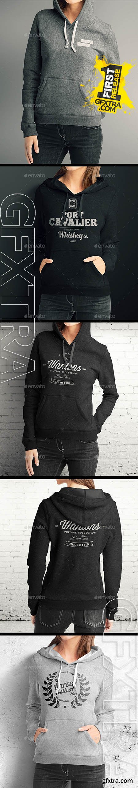 Women Hoodie Mock up - GraphicRiver 8954428