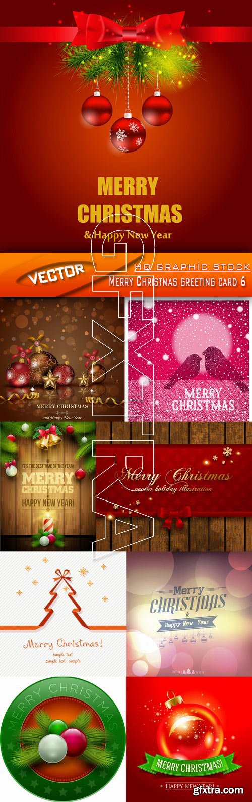 Stock Vector - Merry Christmas greeting card 6