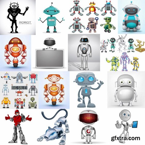 Cartoon Robot - 25 Vector