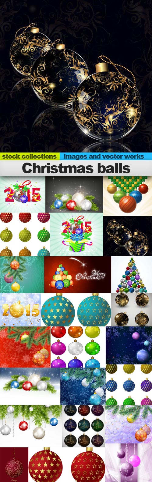 Christmas balls,25 x EPS