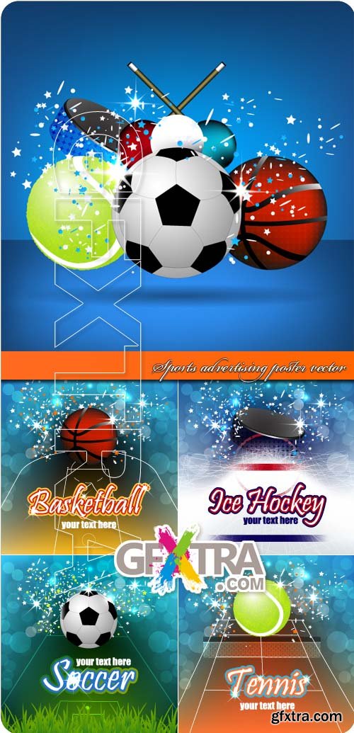 Sports advertising poster vector