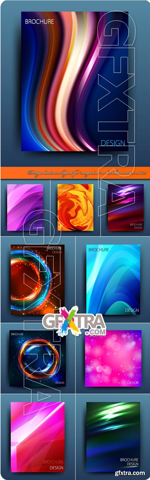 Design business layout for magazine or brochure vector set 25