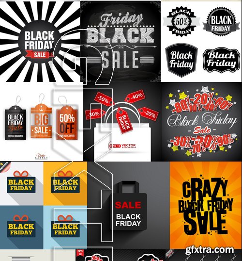 Stock Vectors - Black Friday Sale, 25xEPS