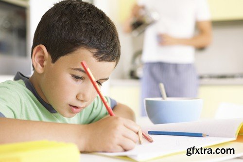 Stock Photos - Children learn, kids studying, 25xJPG