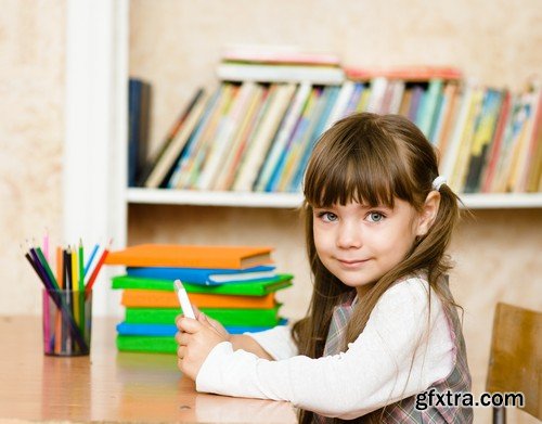 Stock Photos - Children learn, kids studying, 25xJPG