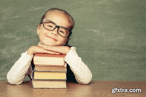 Stock Photos - Children learn, kids studying, 25xJPG