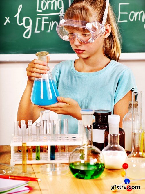 Stock Photos - Children learn, kids studying, 25xJPG