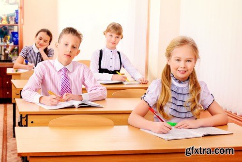 Stock Photos - Children learn, kids studying, 25xJPG