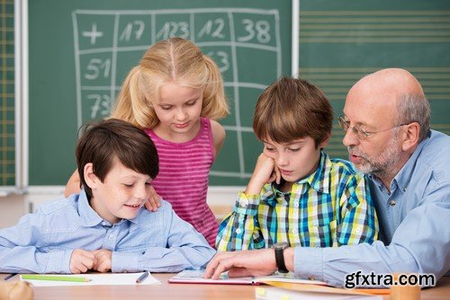 Stock Photos - Children learn, kids studying, 25xJPG