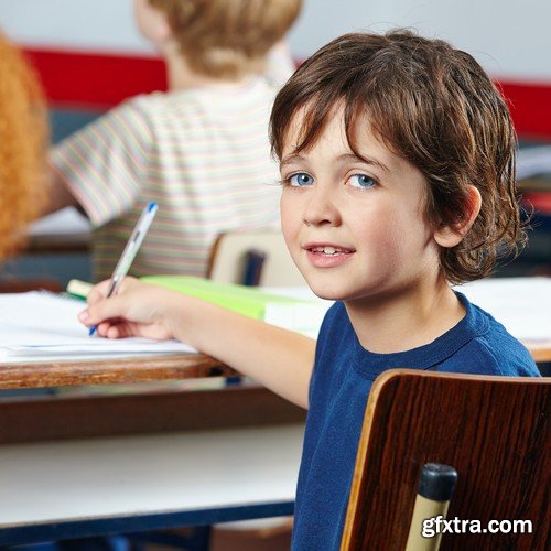 Stock Photos - Children learn, kids studying, 25xJPG