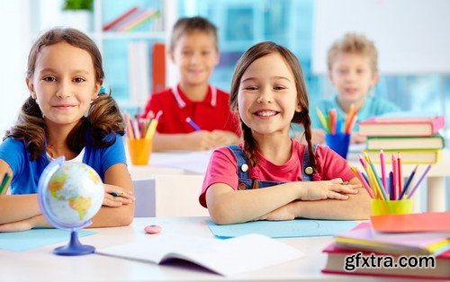 Stock Photos - Children learn, kids studying, 25xJPG