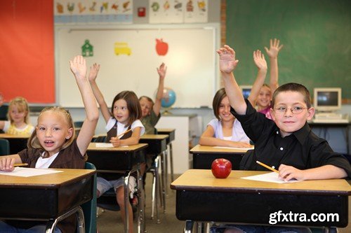 Stock Photos - Children learn, kids studying, 25xJPG