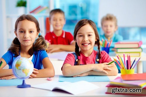 Stock Photos - Children learn, kids studying, 25xJPG