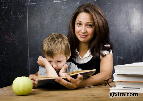 Stock Photos - Children learn, kids studying, 25xJPG