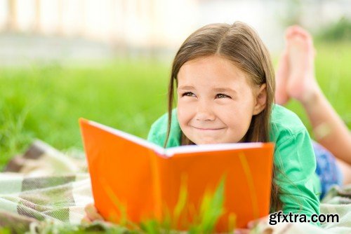 Stock Photos - Children learn, kids studying, 25xJPG