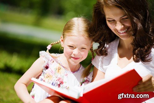 Stock Photos - Children learn, kids studying, 25xJPG