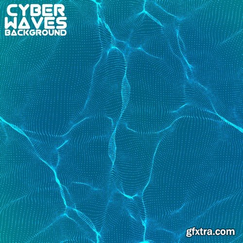 Stock Vectors - Abstract Background Cyber Waves, 25xEPS