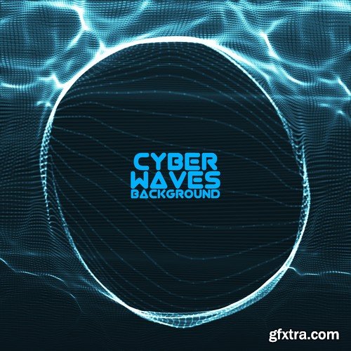 Stock Vectors - Abstract Background Cyber Waves, 25xEPS