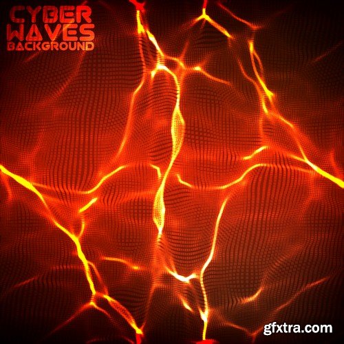 Stock Vectors - Abstract Background Cyber Waves, 25xEPS