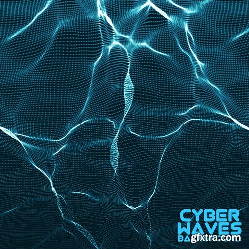 Stock Vectors - Abstract Background Cyber Waves, 25xEPS