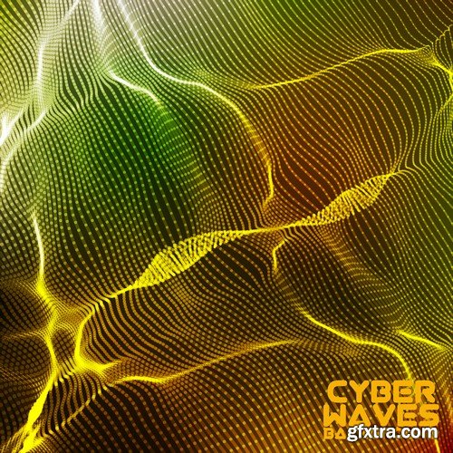 Stock Vectors - Abstract Background Cyber Waves, 25xEPS