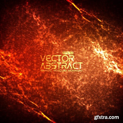 Stock Vectors - Abstract Background Cyber Waves, 25xEPS