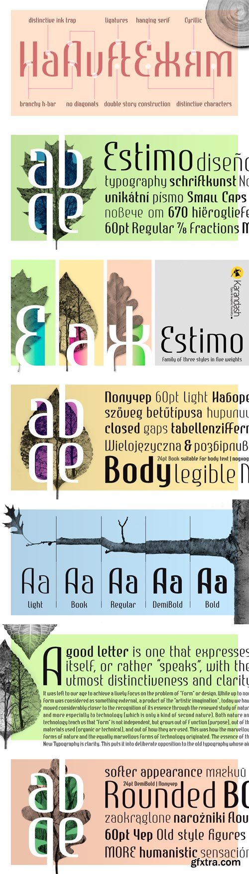 Estimo Font Family - 15 Fonts for $158