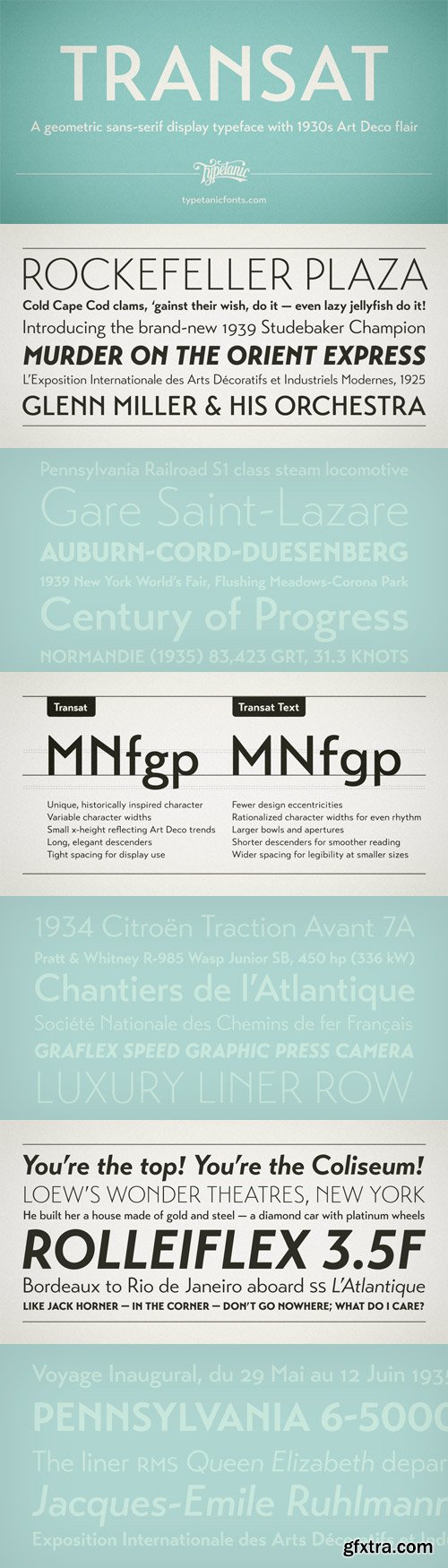 Transat Font Family - 10 Fonts for $72