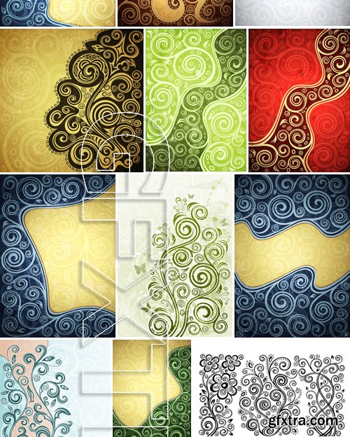 Stock Vectors - Abstract vintage floral vector illustration Background, 25xEPS