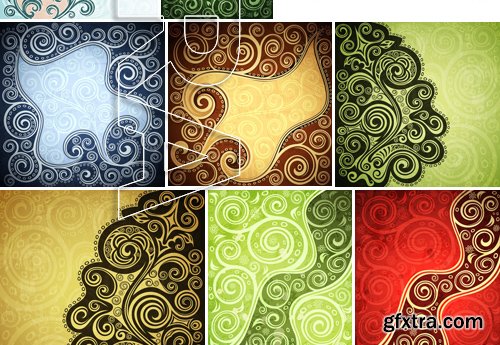 Stock Vectors - Abstract vintage floral vector illustration Background, 25xEPS