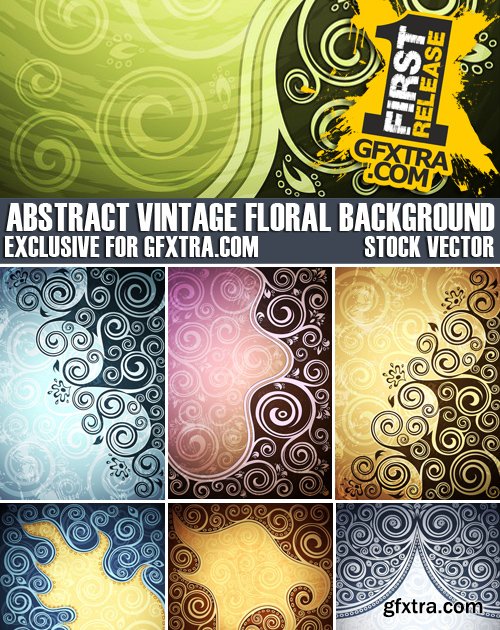 Stock Vectors - Abstract vintage floral vector illustration Background, 25xEPS