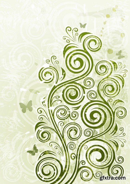 Stock Vectors - Abstract vintage floral vector illustration Background, 25xEPS