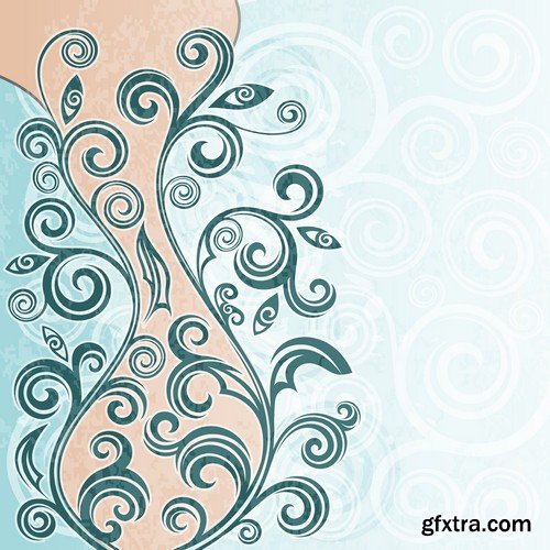 Stock Vectors - Abstract vintage floral vector illustration Background, 25xEPS