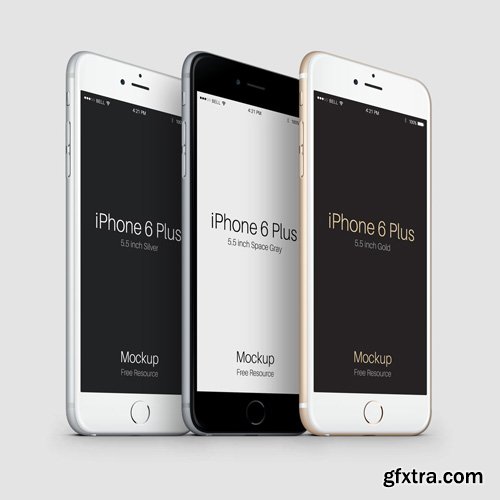 3-4 iPhone 6 Plus PSD Mockup