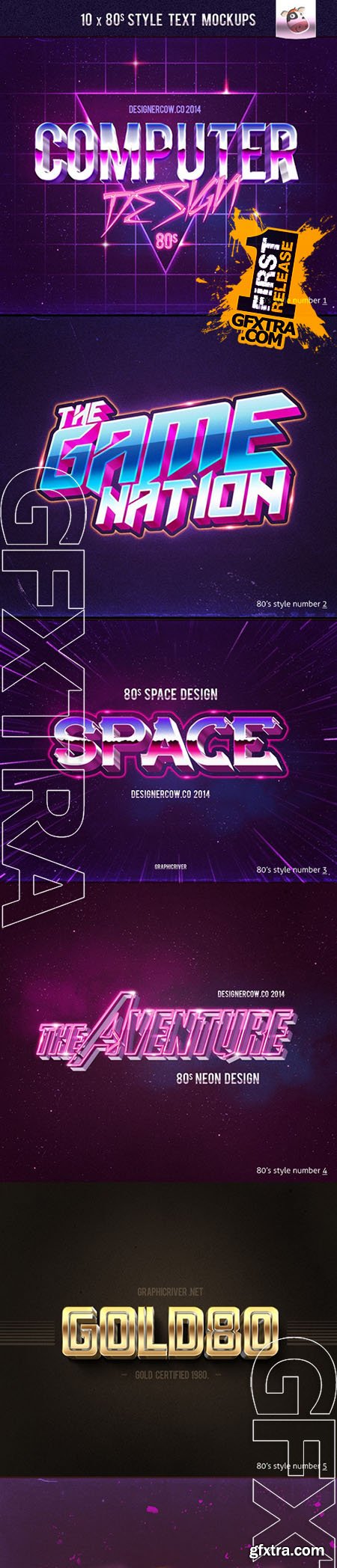 80's Style Text Mockups - GraphicRiver 8467827