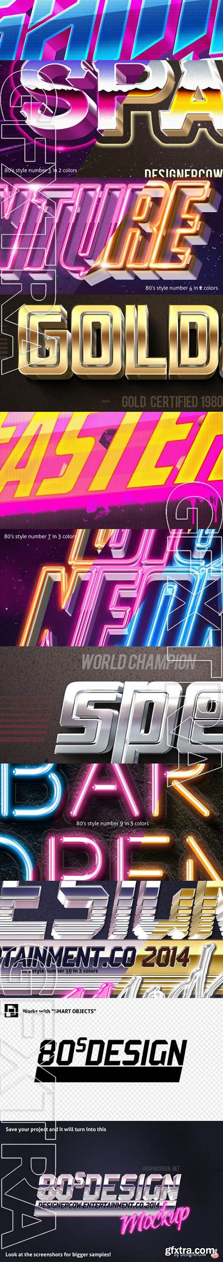 80's Style Text Mockups - GraphicRiver 8467827