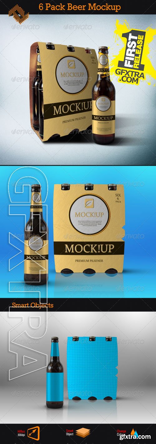 6 Pack Beer Mockup - GraphicRiver 8390108